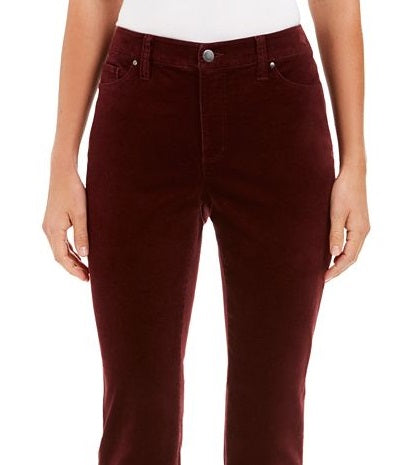 Charter Club Women's Lexington Velveteen Straight Leg Jeans Red Size 6 Petite