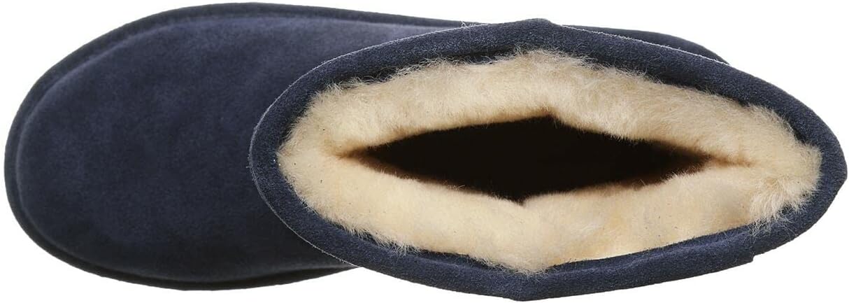 BEARPAW Women's Elle Short Wide Cadet Boot Classic Black Suede Size 7