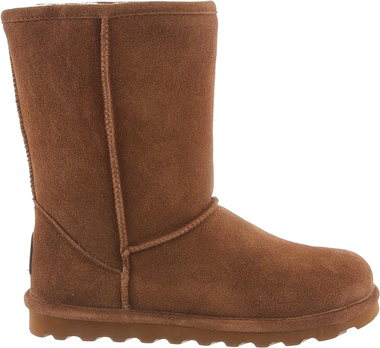BEARPAW Women's Elle Short Wide Cadet Boot Suede Classic Hickory Ii