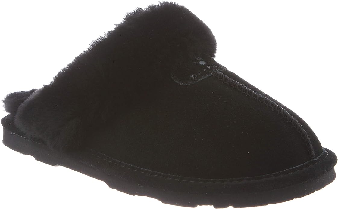 BEARPAW महिलाओं के लोकी ब्लैक वीमेन स्लीपर आरामदायक और हल्के, साइज़ 8
