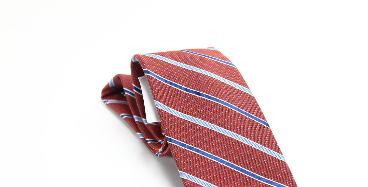 Nautica Men's Rust Striped Skinny Slim Silk Neck Tie Blue Size Regular