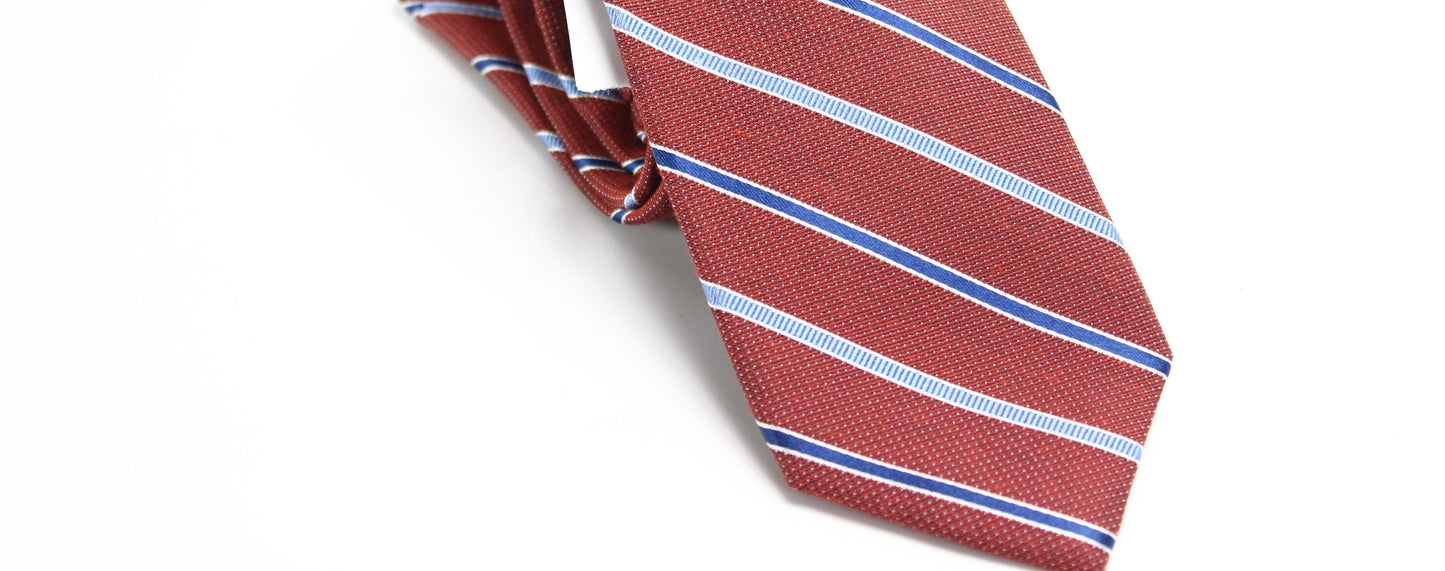 Nautica Men's Rust Striped Skinny Slim Silk Neck Tie Blue Size Regular
