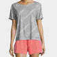 Champion Women's Cotton Logo Print T-Shirt Gray Size Medium