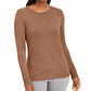 JM Collection Women's Button-Cuff Crewneck Sweater Brown Size Medium