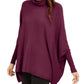 Alfani Women's Petite Turtleneck Poncho Sweater Red Size Medium