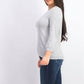 Maison Jules Women's Crewneck 3/4-Sleeve Sweater Gray Size Small