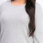 Maison Jules Women's Crewneck 3/4-Sleeve Sweater Gray Size Small