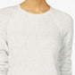 Karen Scott Women's Petite Long-Sleeve Curved Hem Sweater White Speckled Size Petite Small