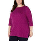 Karen Scott Women's Plus Emarled Microfleece Top Purple Size 2X