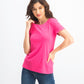 Karen Scott Women's Petite Embroidery-Trim Cotton Top Pink Size PS/M