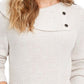 Style & Co Women's  Envelope Neck Kangaroo Pocket Knit Sweater Beige Size XX-Large