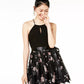 Blondie Nites Juniors' Glitter Mesh Dress Charcoal Size 3