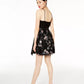 Blondie Nites Juniors' Glitter Mesh Dress Charcoal Size 3