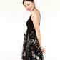 Blondie Nites Juniors' Glitter Mesh Dress Charcoal Size 3