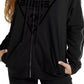 Guess Women's Mica Zip-Up Hoodie Black Size X-Large