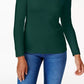 Karen Scott Women's Petite Cotton Scoop-Neck Top Green Size Petite L