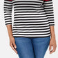 Karen Scott Women's Petite Striped Colorblocked Top Bright Red Size Petite XL