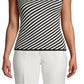 Anne Klein Women's Sleeveless Stripe Tank Top Black Size XL