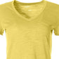 Style & Co Women's  Petite V-Neck Pocket T-Shirt Yellow Size PS