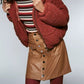 Kit & Sky Women's Sherpa Puffer Jacket Darkorange Size Medium
