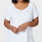 Karen Scott Women's Cotton Crochet-Trim T-Shirt White Size Medium