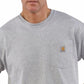 Men's T-Shirt Heather Large Crewneck Chest Pocket Tee Grey Size Large