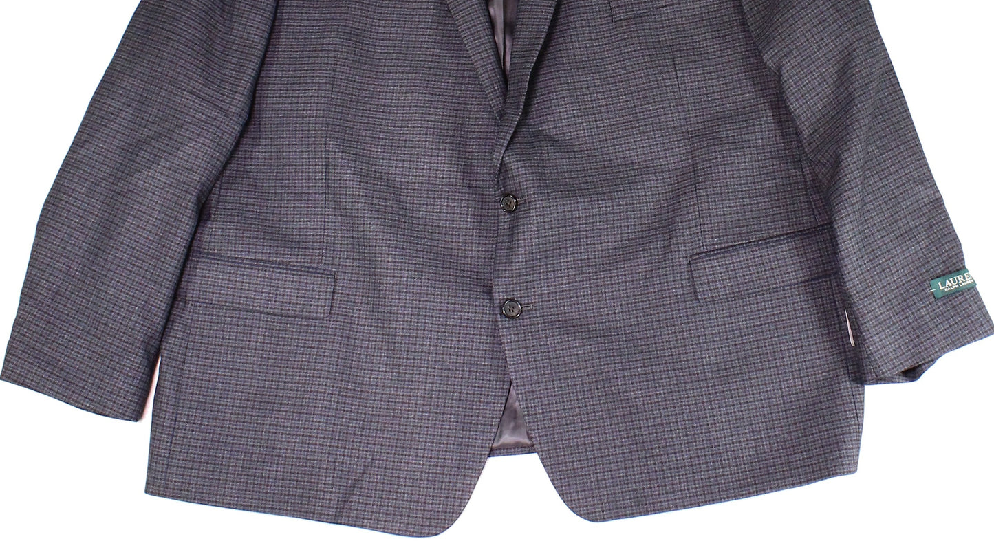 Ralph Lauren Men's Plaid Printed Notched Blazer Gray Size 41