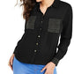Thalia Sodi Women's Studded Shirt Black Size Medium