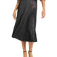 Lucy Paris Women's Pleated Velvet Skirt Gold Size X-Large