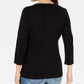 Karen Scott Women's Embroidered Bicycle Top Black Size XX-Large