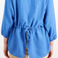 Alfani Women's Bishop-Sleeve Tie-Back Top Blue Size Large