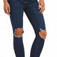 Free People Women's High Waist Ankle Skinny Jeans Blue Blue Size 28