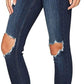 Free People Women's High Waist Ankle Skinny Jeans Blue Blue Size 28