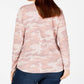 Style & Co Women's Printed Thermal Top Pink Size 0X