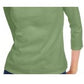 Maison Jules Women's 3/4-Sleeve Solid T-Shirt Green Size XX-Large