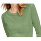 Maison Jules Women's 3/4-Sleeve Solid T-Shirt Green Size XX-Large