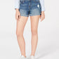 Vanilla Star Juniors' Mid-Rise Cuffed Jean Short Blue Size 11