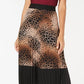 Alfani Women's Pleated Snake-Embossed Midi Skirt Brown X-Large