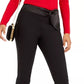 INC International Concepts Women's Petite Bow-Waistband Skinny Pants Black Size 0 Petite