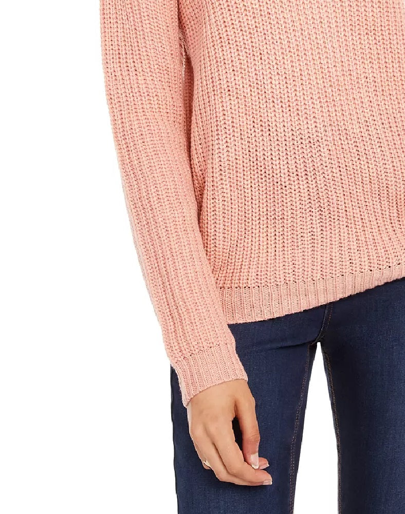 Ultra Flirt Juniors' Lace-Up Back Sweater Orange  X-Large