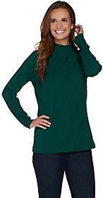 Style & Co Women's Petite Mock-Neck Top Green  Size PS