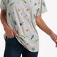 Lucky Brand Women's All Over Embroidered Floral T-Shirt Gray Size Medium