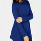 Karen Scott Women's Solid Curved-Hem Tunic Blue Size X-Small