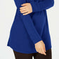 Karen Scott Women's Solid Curved-Hem Tunic Blue Size X-Small