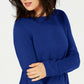 Karen Scott Women's Solid Curved-Hem Tunic Blue Size X-Small