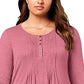 Style & Co Women's Petite Pintuck Top Rose Size PM