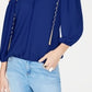 INC International Concepts Women's Cold-Shoulder Chain-Detail Top Bright Blue Size X-Small