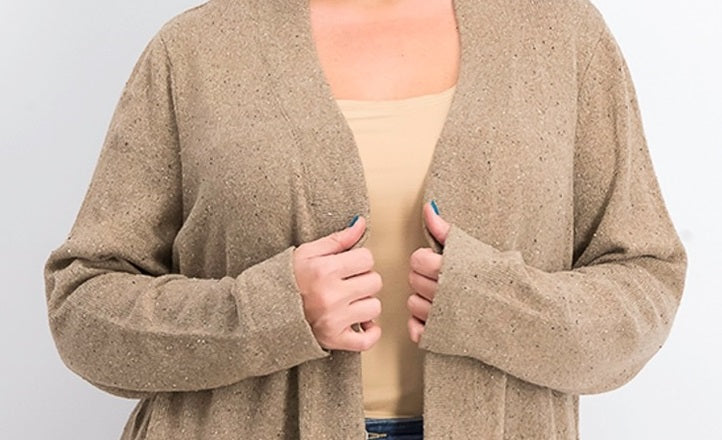 Karen Scott Women's Open-Front Long-Sleeve Cardigan Chesnut Size Medium