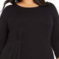 Alfani Women's Plus Size Asymmetrical-Overlay Top Black Size 0X