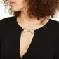 INC International Concepts Women's V-Neck Keyhole Blouse -Black Size X-Small